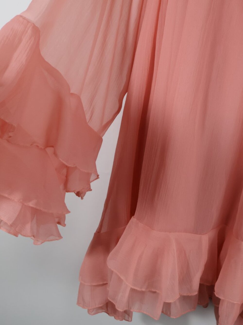 Anthropologie Let Me Be Long Sleeve Ruffle Mini Dress Tiered Flowy Sz Small NWT - Picture 3 of 7